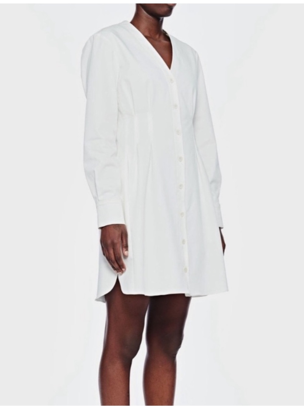 Tibi Dominic Pleated Stretch-Cotton Twill Button Up Shirtdress, size 10